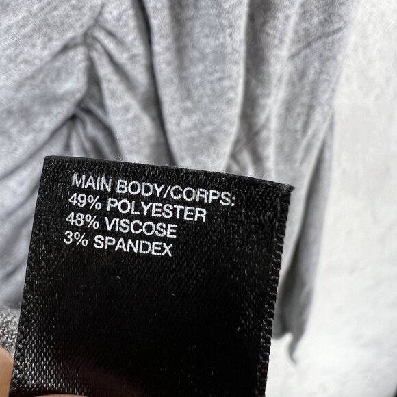 Zella Ruched Long Sleeve Top Womens Small Gray Comfy Stretch Athleisure - Picture 9 of 11